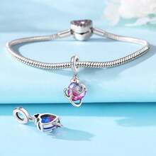 CYMYSS 1pc Medical Theme Fashion Style Cubic Zirconia Inlaid Heart Stethoscope Pendant, Suitable For Nurses Day/Mother's Day/Profession Anniversary Wear - Multicolor - View 2