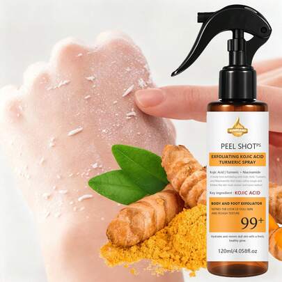 SUMIFANG Xịt tẩy tế bào chết nghệ 120ml chứa nghệ, axit nghệ và niacinamide. Thành phần dịu nhẹ và không gây kích ứng. Cải thiện kết cấu thô ráp, làm mịn da, làm sáng da, làm mờ vết thâm nám, làm đều màu da, tăng cường độ rạng rỡ, củng cố hàng rào bảo vệ da, bổ sung độ ẩm, phục hồi vẻ tươi trẻ khỏe mạnh.