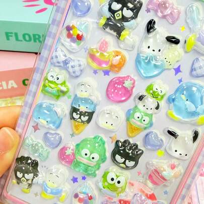 6 miếng dán hoạt hình anime dễ thương, miếng dán trang trí điện thoại 3D thủ công, miếng dán vui nhộn, miếng dán trang trí, miếng dán sổ kế hoạch trong suốt, hình nổi Nhật Bản dễ thương, quà tặng cho bé gái, màu sắc và kiểu dáng ngẫu nhiên.