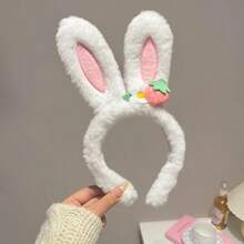 1pc Cute Street Style Women Strawberry Flower Rabbit Ear Headband, Rabbit Headband Hair Accessory Hair Band Diadema Hair Hoop - Multicolor - View 8
