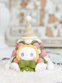 1pc Random Style EMMA Cafe-Style Anime Model Figurine, PVC Material, Beloved Wedding Style Combined With Cute Rabbit, Elegant Desktop Decor, Beautiful Gift To Create A Peaceful And Relaxing Environment For Friends And Family - Red - View 3