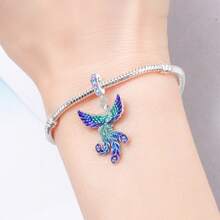CYMYSS 1pc Magical Style Cubic Zirconia Inlaid 925 Silver Delicate Painted Phoenix Pendant, Gift Jewelry For Women, Valentine's Day/Birthday - Multicolor - View 5