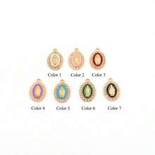 1 pieza Collar con colgante de Virgen María de forma ovalada y colorida, de acero inoxidable con tono dorado para mujeres - Amarillo Oro - Ver 4