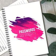 1 pieza Cuaderno de contraseñas en espiral, cuaderno de planificador con contraseña en espiral para inicio de sesión en Internet y computadora, sitio web, nombre de usuario, contraseña, guardador de contraseñas para el hogar u oficina, suministros de manualidades y scrapbook - A5 - Ver 4