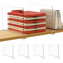Transparent Acrylic Shelf Divider, Closet Organizer, Cabinet Partition, Office File Separator, Bookshelf Divider, Wardrobe Clothes Organizer, Sturdy And Practical Shelf Divider - Clear - View 10