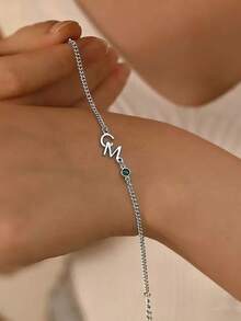 1pc Customized Fashionable Text Bracelet, Versatile For Daily Wear - Multicolor - View 5