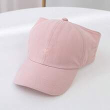 1pc Women's Summer Sun Hat, Ponytail Baseball Cap, Brimless Sun Hat, Heart Embroidery Sun Protection Cap - Multicolor - View 11