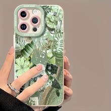 Estuche para teléfono con collage de naturaleza verde Compatible con estuches para teléfonos ,  17,  16 Pro Max,  15 Pro Max,  13 y  12 Estuche para teléfono elegante y a prueba de golpes Un gran regalo para familiares, amigos, seres queridos, novios, novias y para Pascua - Blanco antiguo - Ver 2