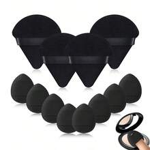 Bộ 12 bông mút trang điểm, gồm 4 bông mút hình tam giác và 8 bông mút hình ngón tay cái, thích hợp để tán phấn và trang điểm. Mềm mại, thân thiện với da, dễ mang theo với hộp đựng đầy đủ. - Nhiều màu - Xem 10