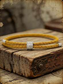 1条男士可调节绳手链 米兰绳手链 男女通用情侣手链 时尚休闲装扮及特殊场合饰品 - 可調式手繩 - 查看 3