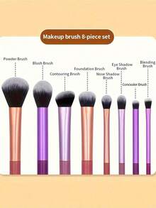 Bộ 8 cọ trang điểm chuyên nghiệp đa năng, thích hợp dùng cho má hồng, phấn phủ, phấn mắt, che khuyết điểm, tạo khối, bắt sáng, dụng cụ làm đẹp cầm tay tiện lợi cho người mới bắt đầu trang điểm. - Nhiều màu - Xem 4