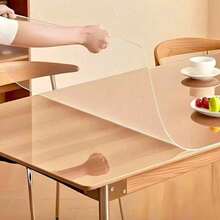 0.25mm Thick Transparent PVC Table Cover Protector, Rectangular Transparent Tablecloth, Waterproof And Oil-Proof, Tabletop Protection, Soft Glass Tablecloth, Suitable For Kitchen, Vanity, Desk, Dining Table. Household Kitchen And Dining Supplies - White - View 17