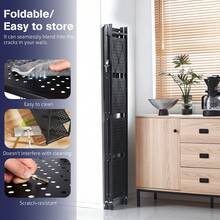 3/4/5 Tier Foldable Storage Shelves With Wheels, Large Capacity Shelving Unit, Freestanding Metal Wire Shelf Rack, No Assembly Organizer Rack For Garage Kitchen, Basement, Pantry(Black) - 黑色 - 查看 6
