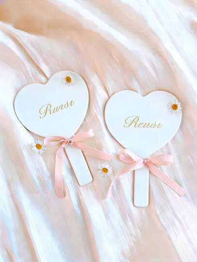 Espejo de mano personalizable, espejo de maquillaje portátil, espejo compacto personalizado para mujeres, adecuado para el hogar, viajes, bolsa de cosméticos, boda, regalo para damas de honor, multifuncional, decorativo