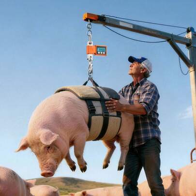 Digital Crane Scale, 1100 Lbs/500 Kg Max Capacity, Heavy Duty Industrial Hanging Scale With Cast Aluminum Case & LCD Display, 0.2 Lbs Division & 3 Unit Switch, Auto-Off Setting For Garage