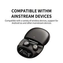 新款无线耳机，滑动式耳塞盖，男女通用迷你耳机，兼容所有智能手机，便携可穿戴 - 查看 8