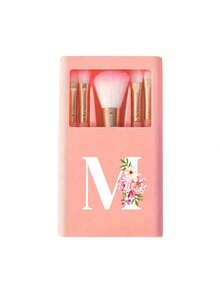 Portable Makeup Brush Set With Mirror, Soft And Fluffy, Pink Floral Letter Pattern, Boxed Makeup Brush Set, Multi-Functional Makeup Brush Set, Makeup Brush Box With Mirror, Mini Multi-Functional Makeup Pen, Foundation Brush, Eyeshadow Brush, Beginner Makeup Tools - Multicolor - View 25