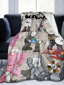 Kawss Kawaii Kaw Blanket Luxury Anime Flannel Blanket - Ultra Soft Cartoon Print, The Perfect Gift For Any Occasion, Christmas, Birthday, For Home, Camping & Travel Use - Black - View 1