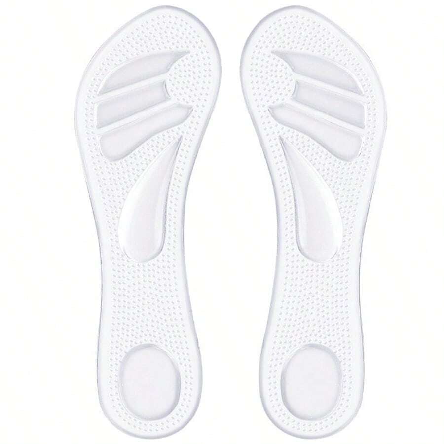 1 Pair Women's 3/4 Length Soft Self-Adhesive Adjustable Arch Support Anti-Slip Half-Size Shoe Inserts For Summer High Heels, Sandals And Shoes - Clear - View 1