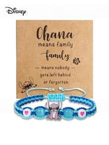 1条可爱卡通史迪奇吊坠编织手链，经典时尚水晶串珠手链，男女皆宜，蓝色史迪奇设计，派对礼物配饰，卡通风格友谊手链，新款奢华女士手链配饰 - 彩色 - 查看 23