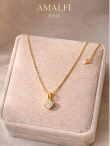 Elegant Heart Necklace, Women's Costume Jewelry, 18k Gold Accessories, 45cm With Secure Venetian Clasp - 金色 - 查看 3