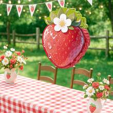 4pcs Strawberry Shaped Piñata Set, Strawberry Theme Piñata Suitable For Birthday Party, Party Decoration, Fun Decoration, Photo Props, Includes Bat And Blindfold, Confetti - Strawberry-shaped Piñata Set - View 2