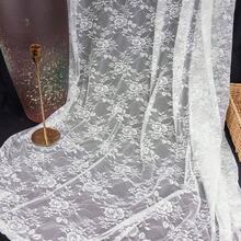 1件黑白玫瑰蕾丝弹力网布 - 轻盈柔软的蕾丝面料，适用于婚礼装饰、服装缝纫、DIY工艺品、窗帘、家居装饰 - 多色 - 查看 13