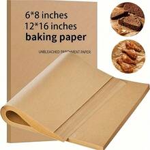 100/50pcs Non-Stick Baking Parchment Paper, Oven Liners For Air Fryer, Pizza Sandwich Wrapping Paper, Food Packaging For Cooking, Grilling, Picnic And Restaurant - Brown - View 7
