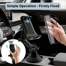 Heavy-Duty Car Cup Holder Tablet Stand – 15" Height Adjustable Mount For 6-12.9" Tablets & All Smartphones, Large 1.57" Clamp For Desk-Free Viewing In Office, Home & Travel - View 7