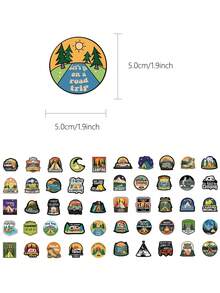 50pcs Camping Sticker Pack For Decorating Diary, Scrapbook, Planner, Luggage, Phone Case, Tablet, Skateboard, Guitar - View 9