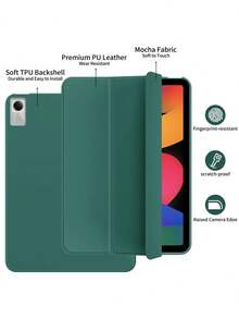 Funda con tapa abatible inteligente para Pad SE de 11 pulgadas (2023), Pro de 12.1 pulgadas (2024), 11 pulgadas 2 (2025), activación/suspensión automática, material TPU de unicolor, protectora - Verde Oscuro - Ver 2