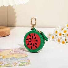 CHARM INFINITE Móc khóa túi xách hình trái cây mini bằng da, mặt dây chuyền túi xách sang trọng dễ thương, phụ kiện trang trí thời trang, quà tặng móc khóa sáng tạo cho phụ nữ, ví đựng tiền xu mini, ví nhỏ, ví đựng tiền xu, phụ kiện dành cho giáo viên, ví dễ thương. - Nhiều màu - Xem 17