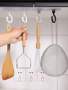 1/4/6pcs No-Trace Rotating No-Nail Ceiling Hooks, No-Drilling Damage-Free Roof/Wall Mounted Heavy-Duty Hanging Door Hooks - Multicolor - View 7