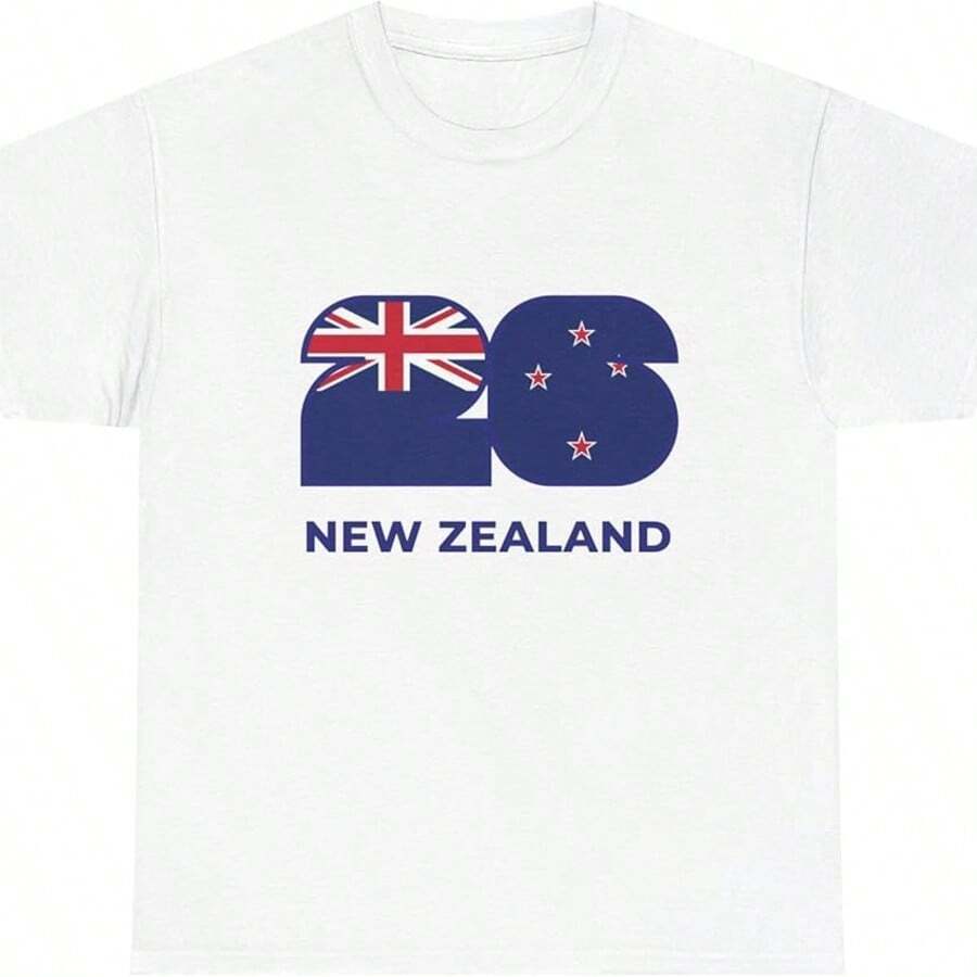 2026 World Cup Themed Tee Featuring New Zealand _ Designed By Renowned Artist Samuel James - trắng - Xem 1
