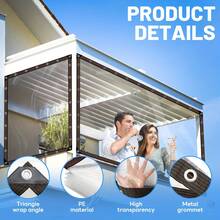 Tela impermeable transparente con anillo de sellado, ideal para patios, jardines y protección contra el viento. Fabricada en polietileno de alta transparencia, es ideal para porches, toldos, camping y protección de plantas. Su diseño de anillo de sellado ofrece impermeabilidad, durabilidad, ligereza y fácil instalación. Transparente y no obstruye la luz. Versátil y adecuada para diversas aplicaciones. - Blanco - Ver 5