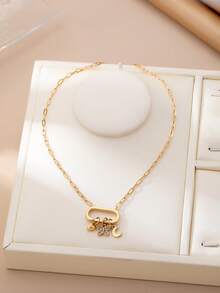 1pc Elegant Openable Oval Locket Moon Pendant Necklace - Pendant Necklace - View 4