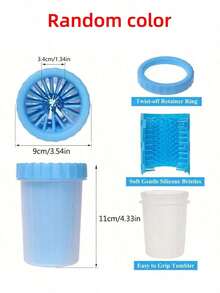 1pc Random Color Pet Paw Cleaning Cup, Portable Silicone Pet Foot Cleaning Brush, Random Color Chime - Multicolor - View 2