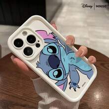 Miniso 迪士尼可爱史迪奇手机壳，适用于 iPhone 17/17 Pro/17 Pro Max/17 Air/16/15/14/13/12/11/X 系列，iPhone 17 Pro Max 手机壳，iPhone 17 Pro 手机壳，iPhone 17 手机壳，圣诞礼物，送给女朋友，送给心仪之人，初秋时尚 - 白色 - 查看 2