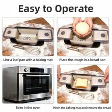 1/2/3pcs Multi-Function Baking Mat | Non-Stick Easy Release Material 9x5 Inch - Heat Resistant Up To 450°F Bread Liner, Fits Bread Pans, Convenient To Use Just Place Dough In Mold And Bake, Reusable And Pan Protecting - Multicolor - View 9