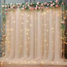 1pc 600/300/200/100 LED Window Curtain String Lights With 8 Lighting Modes, USB Powered Atmosphere Lights For Indoor, Holiday, Party, Wedding, Room & Window Decor (Remote Control Batteries Not Included) - USB Plug - View 3