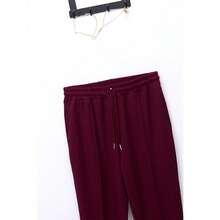 男士两件套，时尚简约拉链外套（带领子和口袋）+抽绳腰裤，轻盈涤纶面料，适合春秋季休闲、日常、度假穿着，也可作为送给男友的礼物。 - 酒紅色 - 查看 9