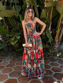 Elegant Vintage Sleeveless Flare Dress For Women.Women Birthday Dress Women Tea Party Dress.Easter Music Festival Independence Day Casual Elegant Sexy Colorful Backless High Cinched Waist Waist Dress, Suitable For Singles Party, Carnival, Wedding, Party, Graduation Easter Music Festival Independence Day Casual Elegant Backless High Cinched Waist Waist Dress, Suitable For Singles Party, Carnival, Wedding, Party, Graduation Dress - 多彩色 - 查看 4
