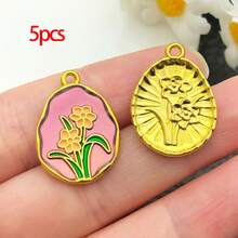 5/10pcs Elegant Flower Enamel Charms Tulip Flower Necklaces Pendants Earrings Charms For Jewelry Making Bracelets Necklaces Earrings Keychains DIY Crafts - Multicolor - View 17