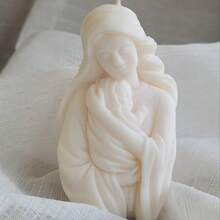Matriță de lut DIY, Fecioara Maria ținând figurină matriță, potrivită pentru fabricarea de rășină, gips, lumânare, tămâie, decorațiuni interioare, decorațiuni de nuntă - Fecioara Maria ținând copilul în brațe - Vizualizare 7