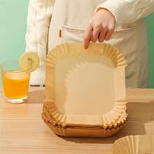 500pcs Square Air Fryer Liners, No Hassle Cleaning, Slouchy Chef's Companion: Heavy Duty Air Fryer Parchment Paper Mats, Say Goodbye To Sticky Mess! Disposable Square Air Fryer Liners, Non-Stick And Leak-Proof, Premium Disposable Air Fryer Inserts - Material, Heat Resistant, Space-Saving Square Air Fryer Baking Paper Mats, Suitable For Daily Cooking - Multicolor - View 3