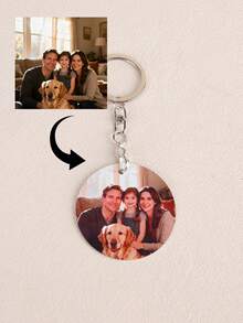1pc Customized Metal Keychain, Heat Transfer Printed Photo & Text Double-Sided Round Metal Keychain, Graduation/Anniversary Gift Suitable For Mom, Dad, Family, Friends, Classmates, Roommates, Best For Holidays,Trinkets - Multicolor - View 11