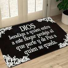 Welcome Mat - Non-Slip, Machine Washable Polyester Doormat With Inspirational Spanish Quote, Perfect For Indoor/Outdoor Use In Living Room, Bedroom, Kitchen, Bathroom, Patio, And Hardwood Floors, Indoor Outdoor Mat | Floral Border Mat | Machine Washable Mat, Rugs For Living Room, Not Only Is Suitable For The Festival Of Non-Slip Floor Mats, But Also As A Housewarming Gift Wedding Gift To Friends And Family As Well As Their Own Home, Rectangular Entrance Carpet For Indoor/Outdoor Use, Non Slip Backing, Bathroom Mat, Interior Decorative Door Mat, Decorative Floor Mat For Porch/Garden/Terrace, Suitable For Homes, Gardens, And Living Spaces, Ideal Gift For Loved Ones, Enhances Entryway, Living Room, Kitchen Decor, Valentines, Christmas Day, Halloween, Thanksgiving Day, Easter Day, Mother's Day, Father's Day, Back To School Season Decorations - Multicolor - View 4