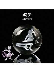 pokemon 宝可梦水晶球，3D雕刻水晶，水晶球，超梦，喷火龙，伊布，人造水晶，精灵球摆件，宝可梦精灵球，生日礼物，收藏级水晶模型，精美礼物，节日礼物，圣诞礼物，超酷收藏装饰品 - 彩色 - 查看 8