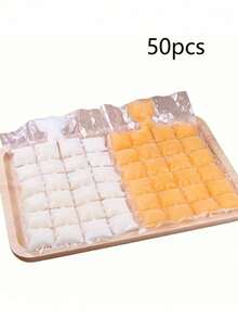 10/50/100个装冰袋套装，含迷你漏斗、自封冰格、塑料自封冰模，快速制冰饮料冷却器 - 彩色 - 查看 12