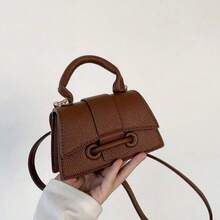 Túi đựng son môi siêu mềm mại, kiểu dáng mini vuông, màu trơn mới, mẫu túi xách nữ thời thượng năm 2026, túi xách nữ đa năng, kiểu dáng độc đáo. - màu nâu - Xem 2